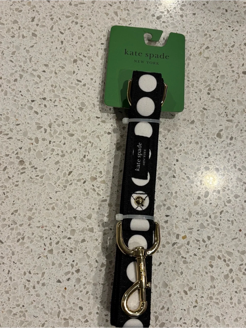 kate spade deco dot black dog leash - Picture 1 of 4